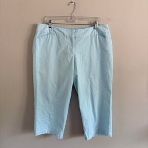 Y2K WHITE AND BLUE NO BOUNDARIES STRIPED CAPRI PANTS